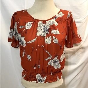 Sienna Sky Rust & Floral Top